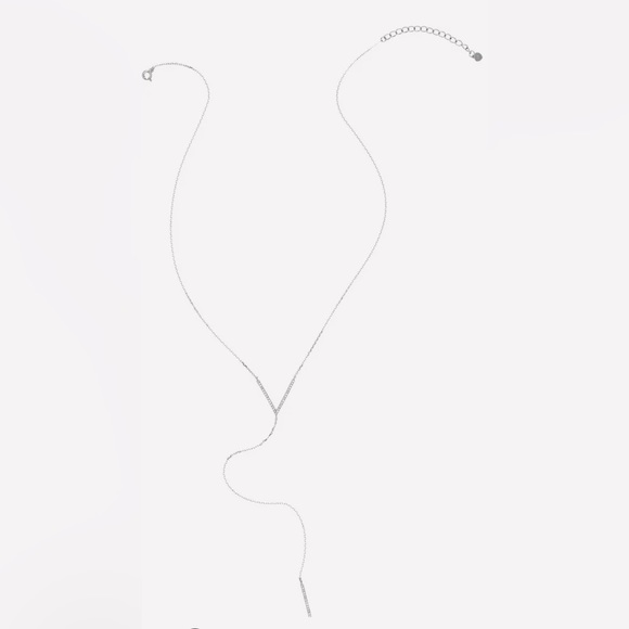 *SOLD* Adornia 925 Sterling Silver Pavé Round Swarovski Accented V Necklace - Picture 3 of 5